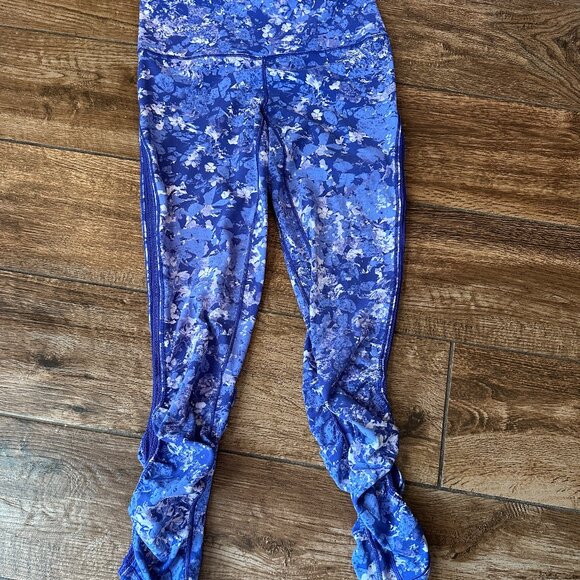 Ivivva By Lululemon Girls Athletic Ruched Leggings Size 10 - Picture 1 of 5